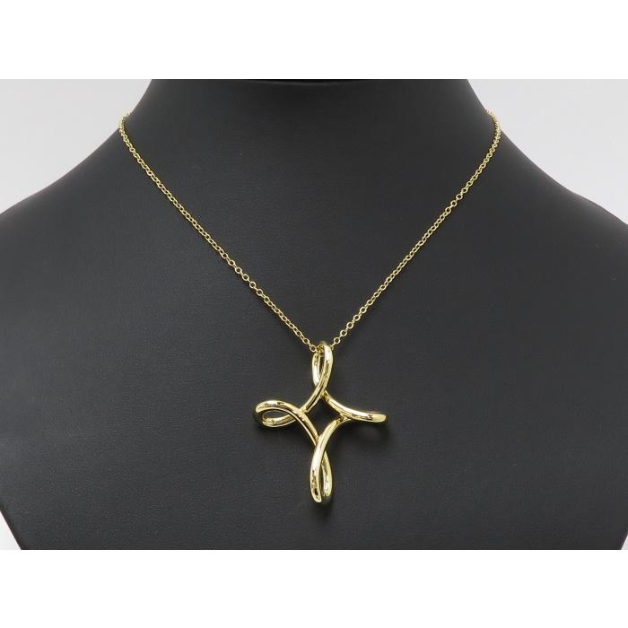 中古】ティファニー インフィニティ クロス ネックレス ラージ K18 750  