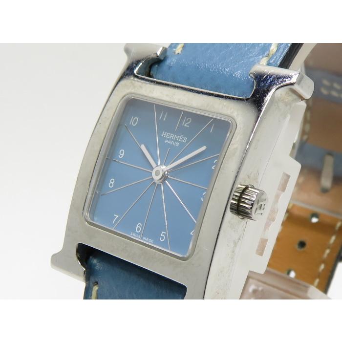 中古】エルメス Hウォッチ レディース 腕時計 クォーツ シルバー 革 