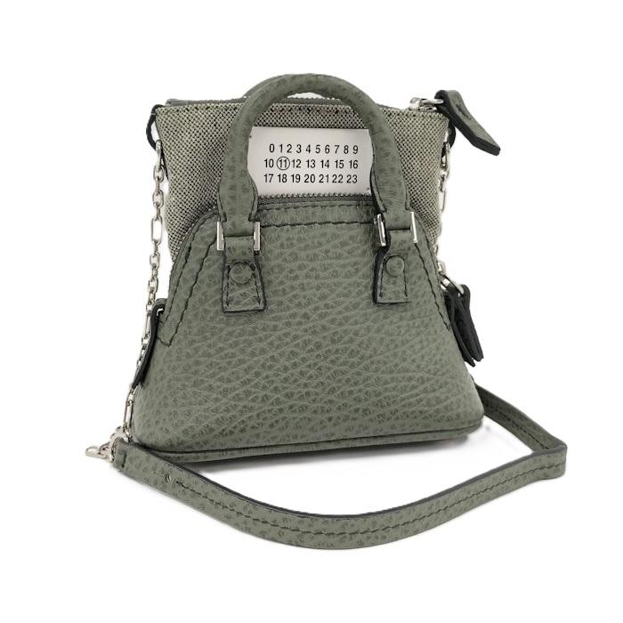 MAISON MARGIELA 5AC ベビー 2WAY ショルダーバッグ カーキ レザー