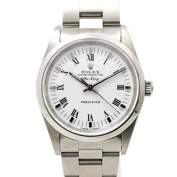 ROLEX 【中古】ロレックス エアキング 腕時計 白文字盤 ローマン 自動 