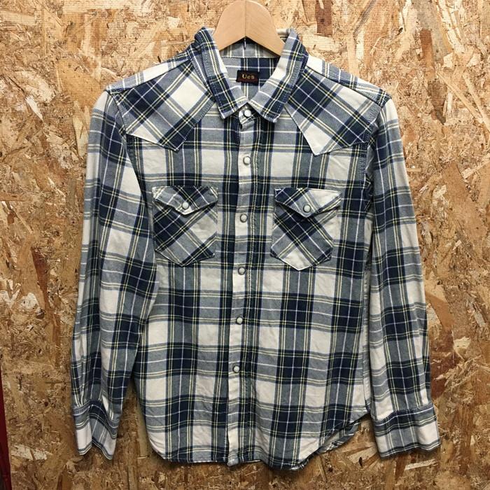 UES チェック柄ネルシャツ サイズ③ UES Ues メンズ 長袖ウエスタンネルシャツ チェック柄 ブルー系