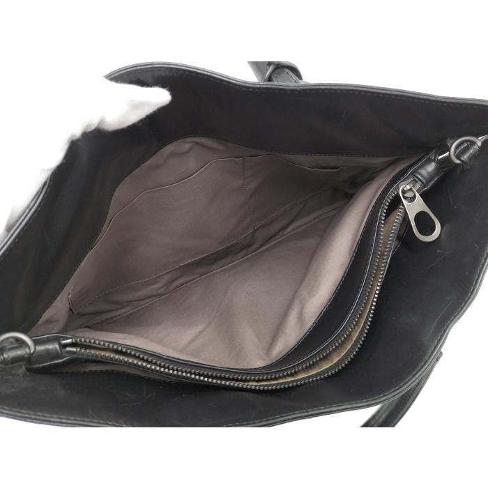 【中古】BOTTEGA VENETA ビジネスバッグ イントレチャート レザー ブラック｜interior-collection｜09