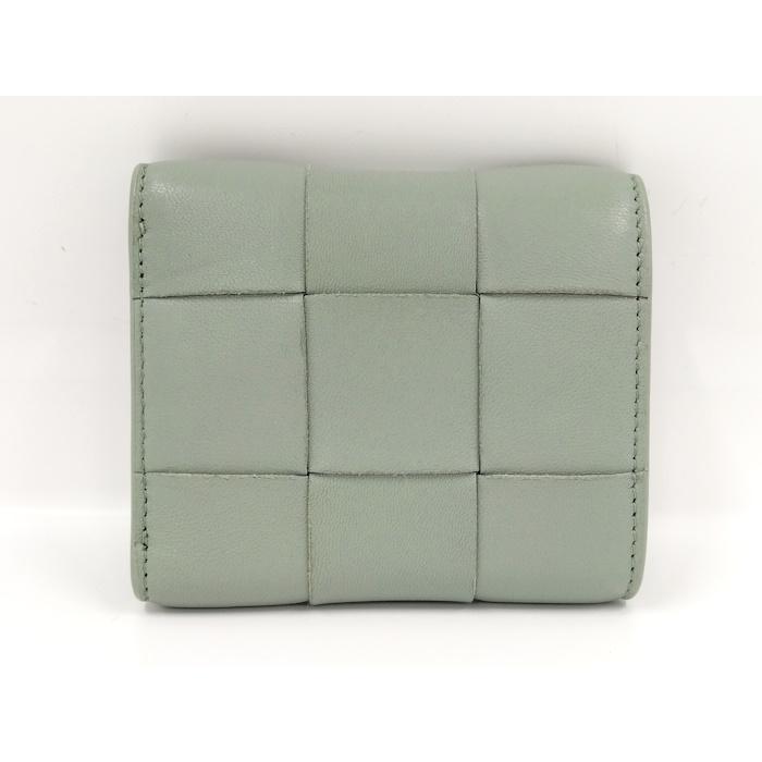 BOTTEGA VENETA 三つ折り財布 グリーン　革 Bottega Veneta グリーン 三つ折り財布