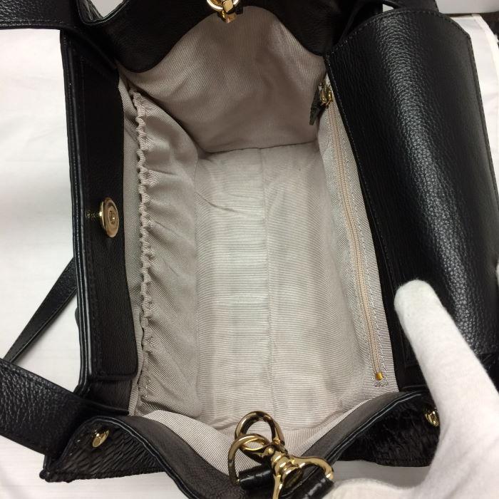 レザー ジュエルズ クロコ型押し 2WAY ショルダーバッグ ダーク 