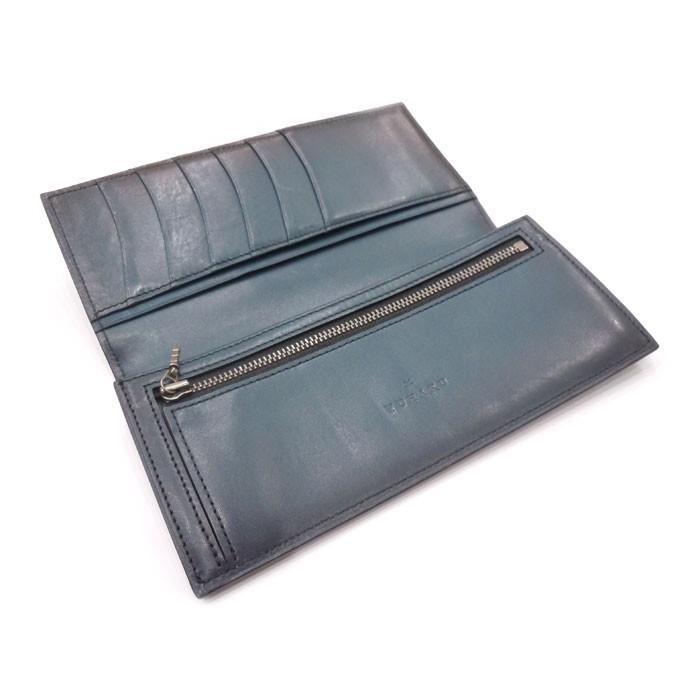 YUHAKU ユハク 二つ折り長財布 ブルーグラデーション シルバー金具 