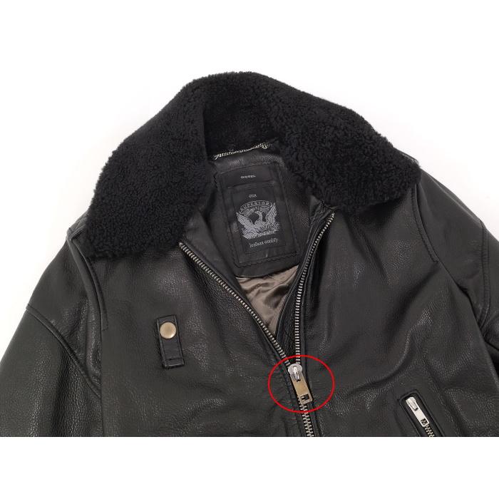 【中古】DIESEL ジャケット 牛革 アセテート ブラック 表記サイズS 93243｜interior-collection｜03