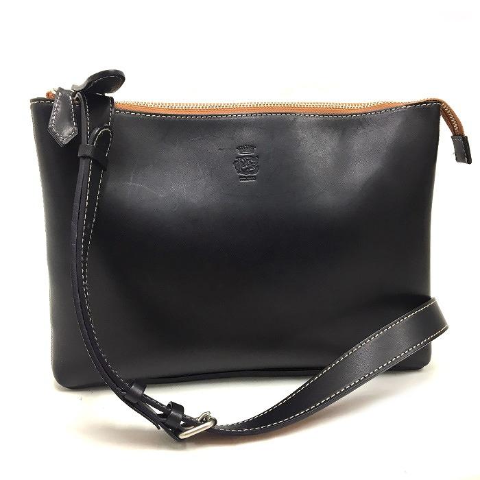 中古】Paul Smith ショルダーバッグ レザー ブラック 