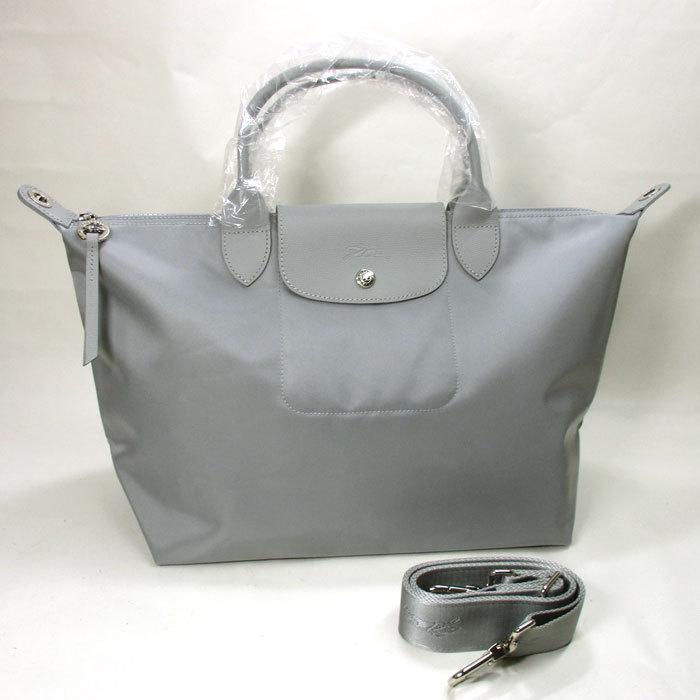 中古 ロンシャン 2way ショルダーバッグ ル プリアージュ ネオ ナイロン レザー グレー L1515 598 E75 サカイのリサイクルショップ 通販 Yahoo ショッピング