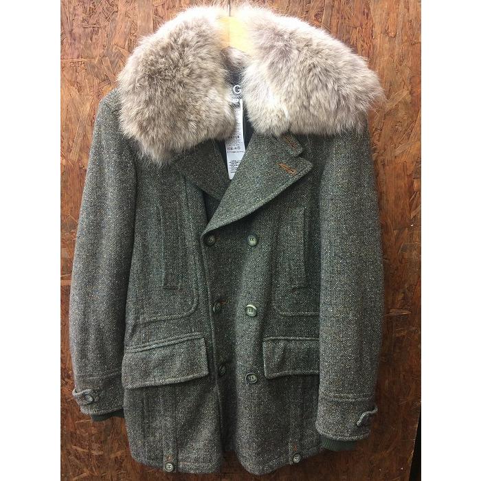 ドルチェ＆ガッバーナ ツイード Pコート メンズ ファー付 表記サイズ