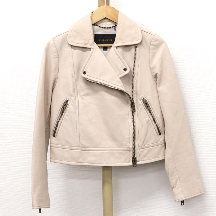 配送員設置送料無料 コーチ レザージャケット ラムレザー ピンクベージュ 安い Atempletonphoto Com