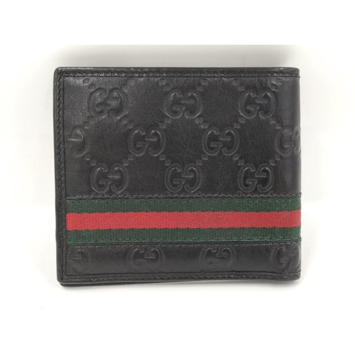 GUCCI（グッチ） 二つ折り財布 グッチシマ シェリーライン レザー