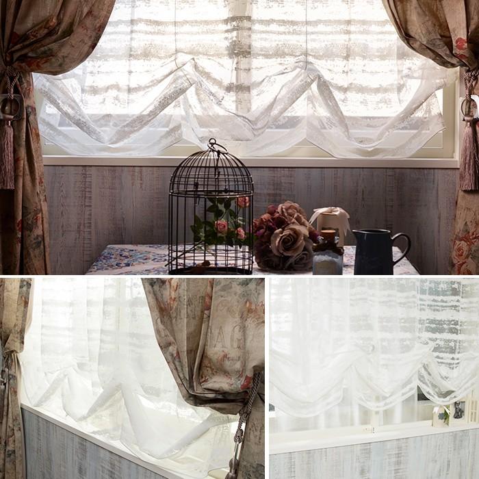 バルーン型レースカーテン白色系