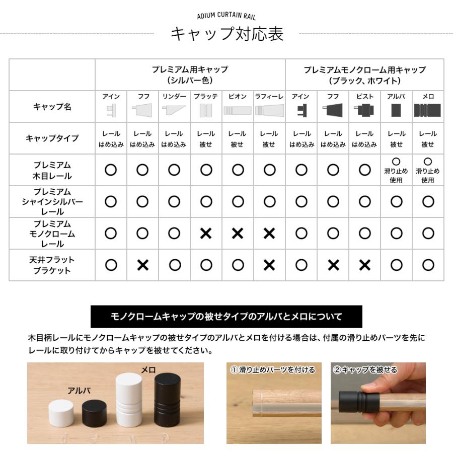 カーテンレール シングル アイアン 取り付け 天井付け ADIUM MONOCHROME セット 301〜350cm H-N-0_8