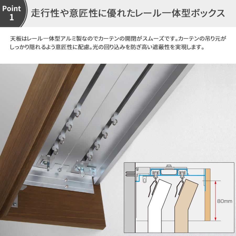 カーテンボックス カバー付 カーテンレール カーテンレールカバー 天井付け 正面付け ダブルセット 101〜150cm 直送品 JQ ...