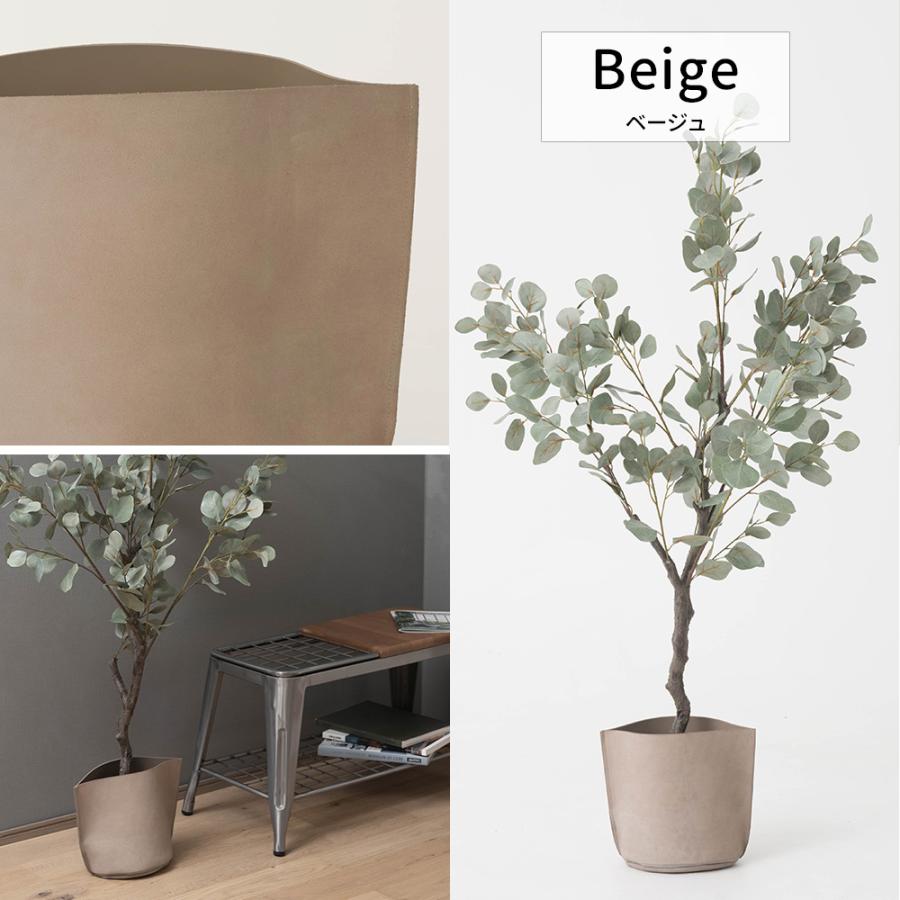 鉢カバー プランターカバー おしゃれ 本革 レザー 室内 6.5号 直径20cm