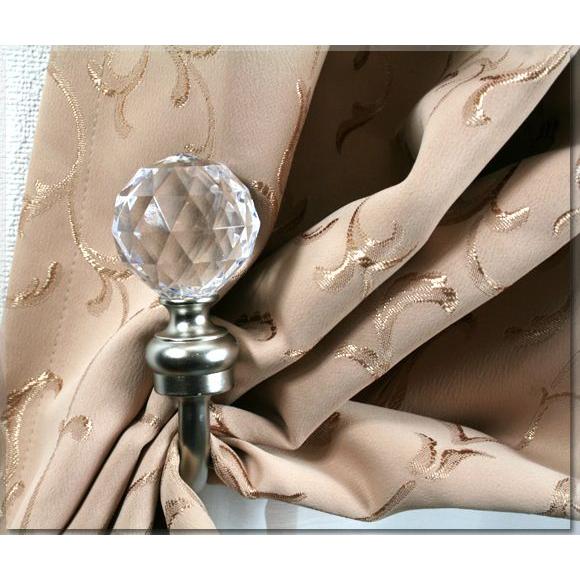 アイアン カーテンホルダー クリスタル 2個セット カーテン 房かけ