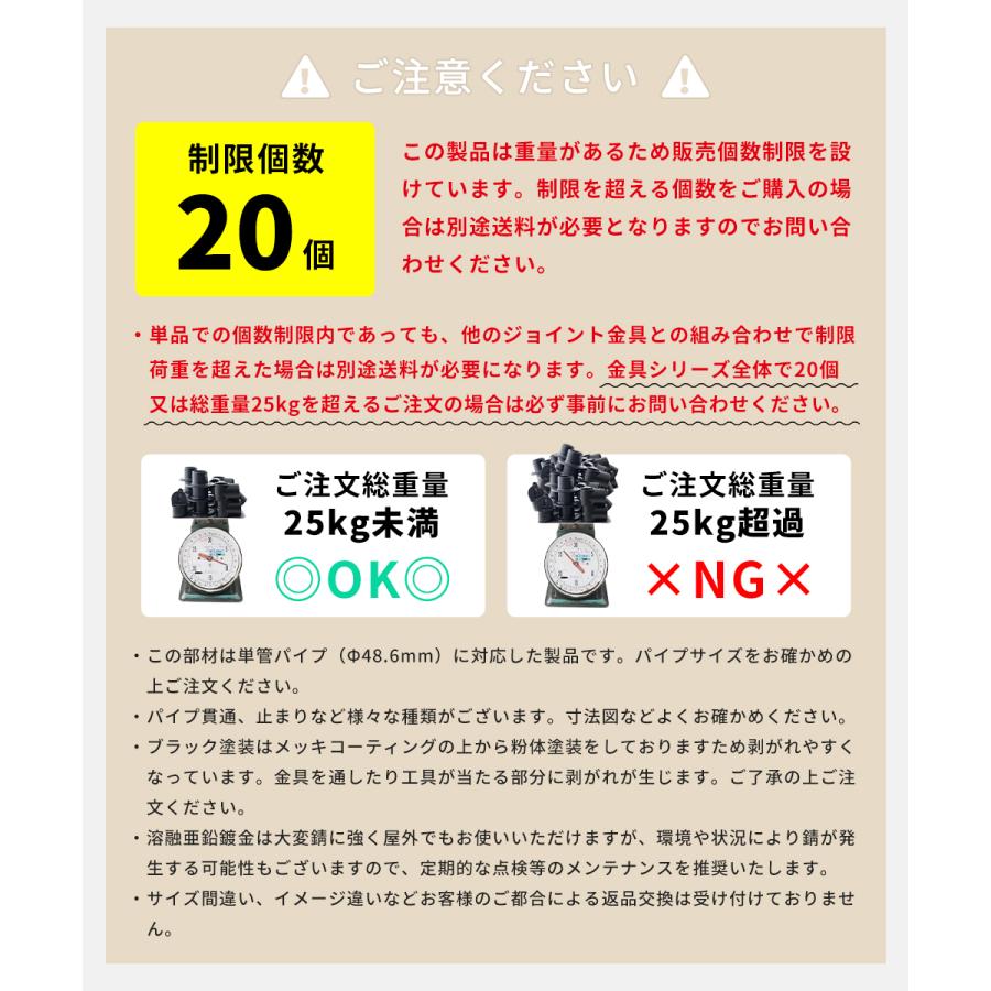 単管パイプ ジョイント 金具 種類 部品 継手 工場 小屋 diy 屋外対応 