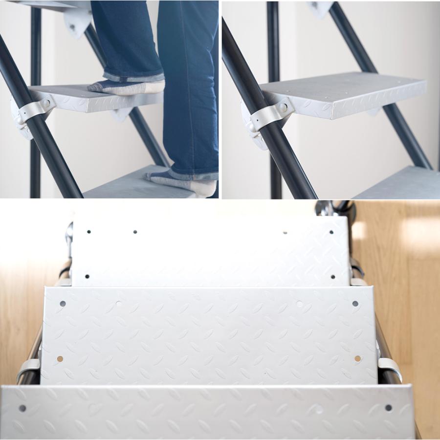 単管パイプ 階段 ステップ ジョイント 金具 種類 部品 工場 小屋 diy 屋外対応 幅62cm 単品 パイプコネクター ジョイコ