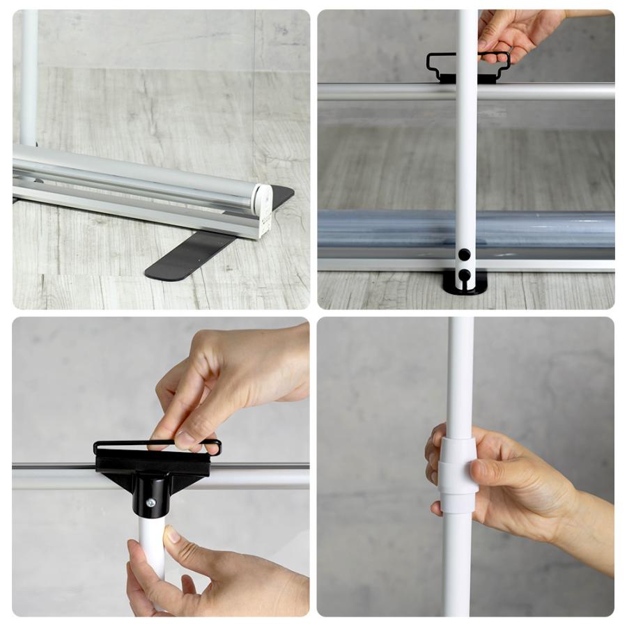 ［即日発送］ 飛沫防止 ビニール パーテーション 透明シート コロナ対策 飛沫防止スタンド どこでもシールド TT31 幅151〜180×丈200cm RSN 【P2885245987】(14812円)