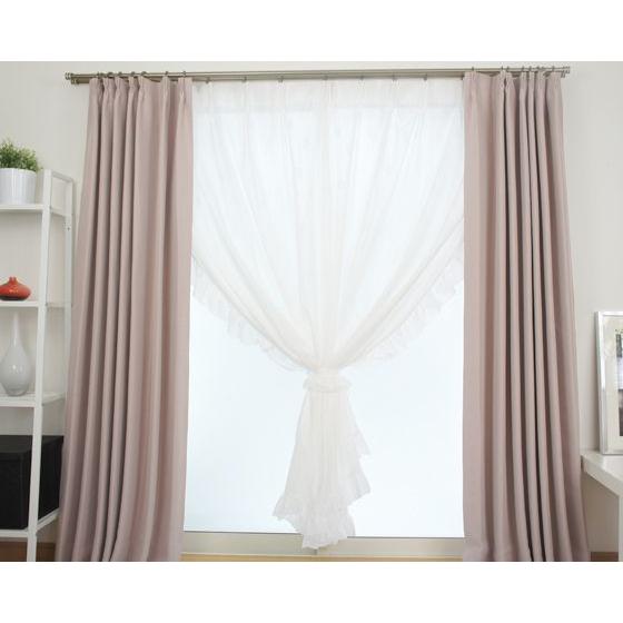 友安製作所 出窓用カーテン 2枚組 ミラーレースカーテン オープン