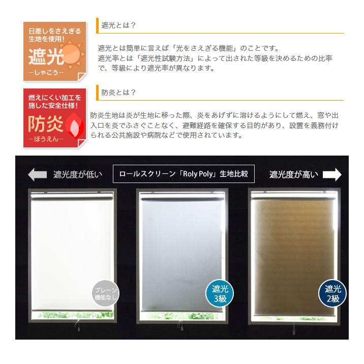 ロールスクリーン 遮光 防炎 遮光2級 シェード ローリーオリジータ 普通仕様 幅45.5〜80 丈121〜160cm RSN_11