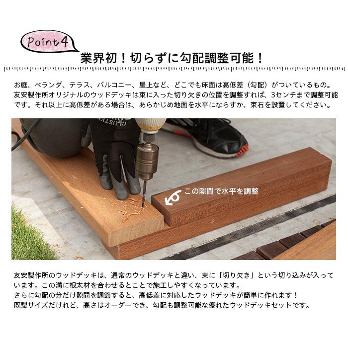 ウッドデッキ セット 木材 天然木 DIY キット デッキセット ウリン 1800×2700mm JQ｜interior-depot｜07