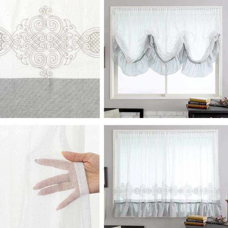 友安製作所 バルーンシェード シェードカーテン レース 刺繍 おしゃれ