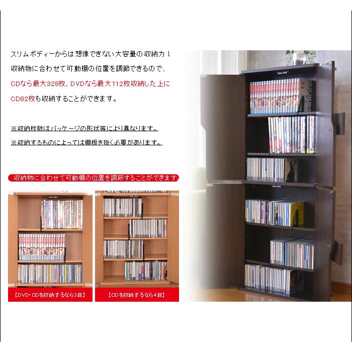 ミヤグチ企販 キャビネット 本棚 扉付き スリム おしゃれ 大容量 CD