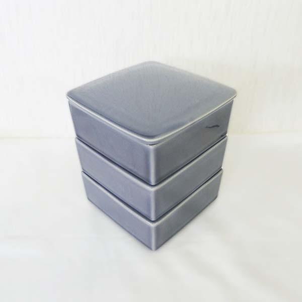 studio m'（スタジオエム） マルミツポテリ｜ リセ 三段重 / 白・水色