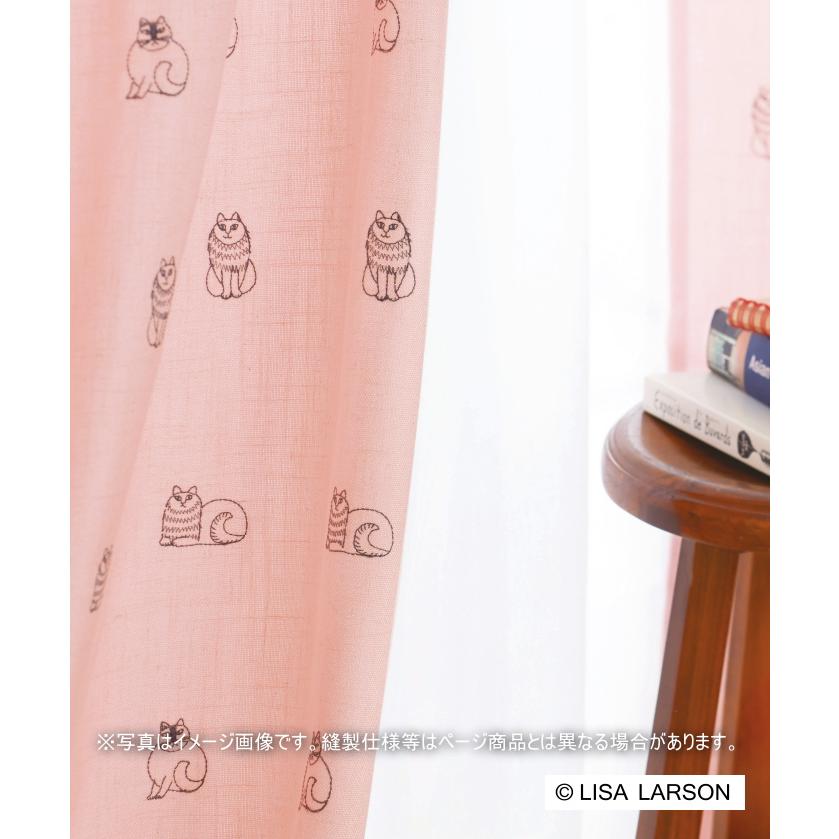 リサラーソン オーダーカーテン LISA LARSON 北欧 スケッチ刺繍 K1050 K1051 約1倍ヒダ フラット縫製 幅132〜262cmＸ丈211〜240cmまで_1