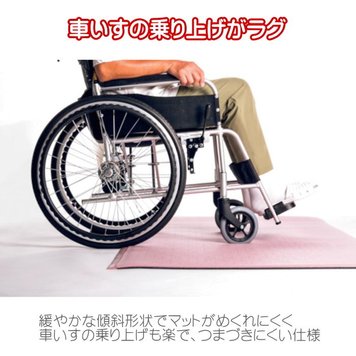 車いす対応 クッションフロアマット 防炎 介護用 防水 床保護 滑り止め 衝撃吸収 ベッド周り対応 約60cmX150cm_1