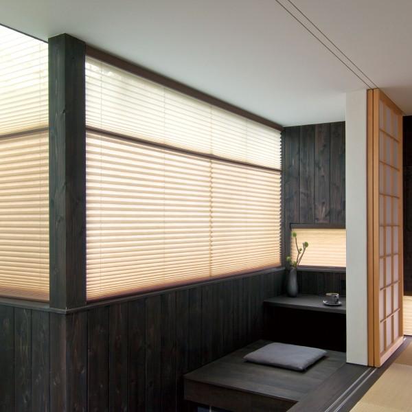 プリーツスクリーン もなみ 25mm ニチベイ きさら M8001〜M8020 ツインスタイル（ワンチェーン式） 幅160.5〜200cm×高さ261〜300cmまで