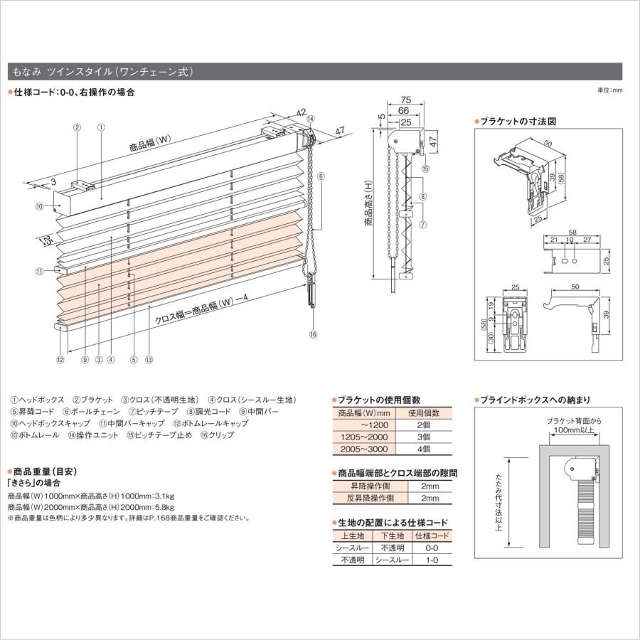 プリーツスクリーン もなみ 25mm ニチベイ カガリ M8093〜M8097 ツイン