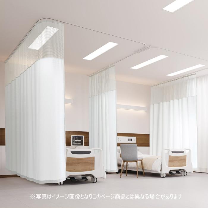 スミノエ 防炎 ホスピタルカーテン（ホスピタルネット3-SS使用） アルテア E6088〜6102 Qタイプ フラット縫製（ヒダなし） 巾 ...