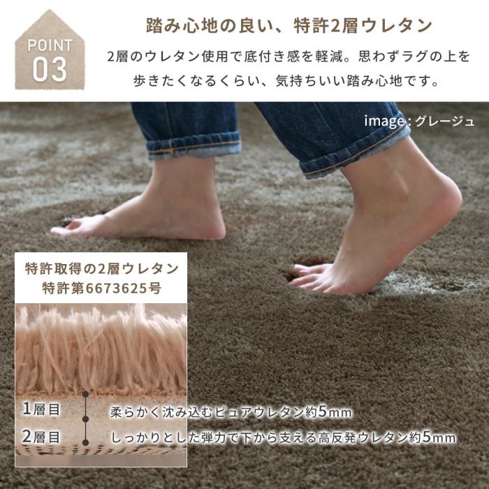 ERARE（エラーレ） ラグ 厚手 新EXマイクロ2層 ウレタンラグ 長方形