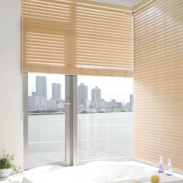 ウッドブラインド 樹脂製 TOSO トーソー ベネウッド 防炎・耐水 50（ラダーコード仕様）ループコード式 樹脂スラット 幅160.5〜180cmX高さ201〜220cmまで