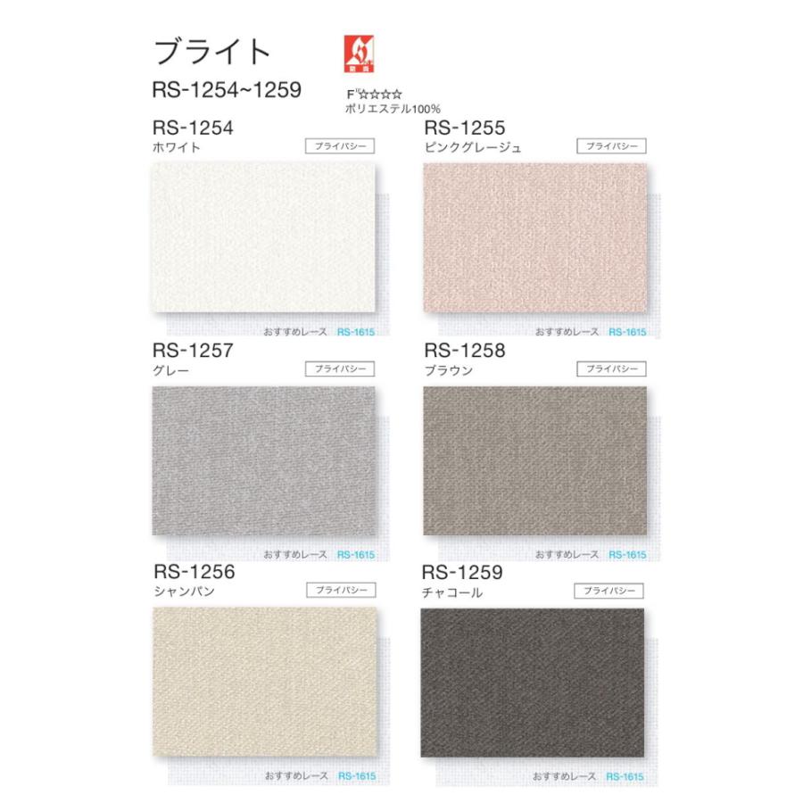 タチカワ ロールスクリーン ロールカーテン ラルク 防炎 ブライト RS1254〜1259 幅25〜49cmＸ丈50〜80cmまで（シールドなし）_1