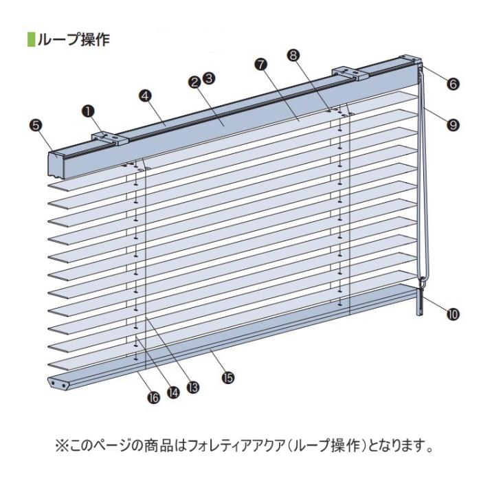ウッド調ブラインド 樹脂製 タチカワ フォレティア ループ操作 アクア50(ラダーコード仕様) 耐水 FT-6401〜6405 幅140.5〜160cmX高さ141〜160cm_1