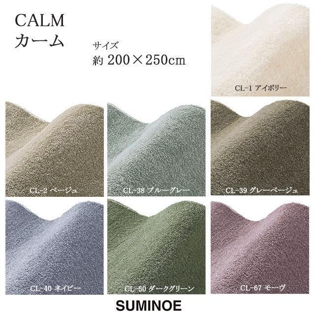 【期間限定SALE】スミノエ ラグマット カーム CALM 200×250cm アイボリー/ベージュ/ブルーグレー/グレーベージュ/ネイビー/ダークグリーン/モーヴ 防音 日本製
