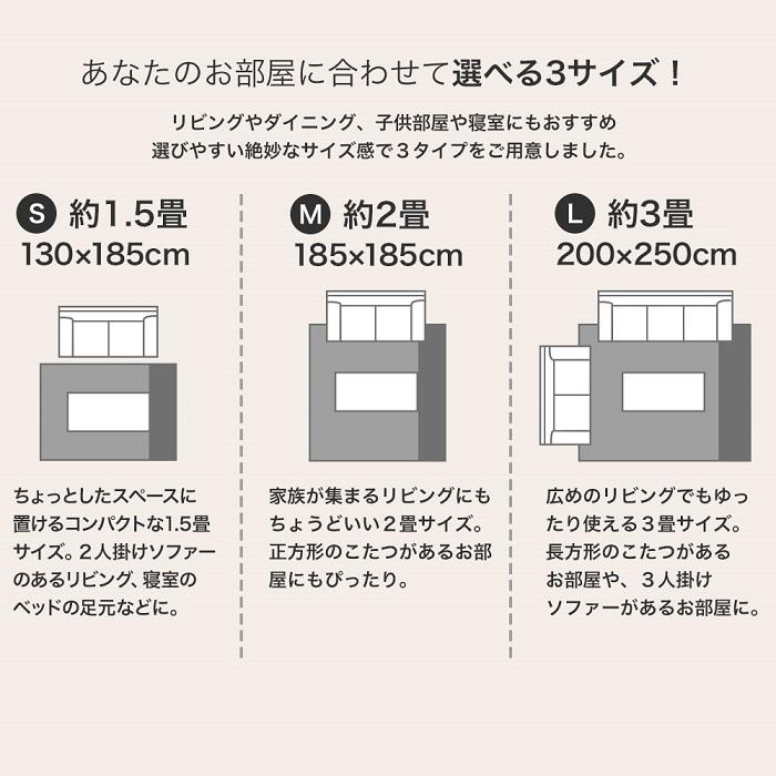 ラグ ILLUMIKA Mサイズ 約185×185cm 約2畳 ブラウン/グレー ホットカーペット・床暖対応 滑り止め加工 ウォッシャブル スミノエ イルミカ illumikaの画像