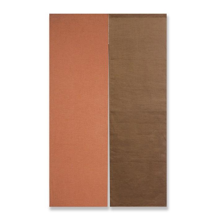 柿渋染 のれん 柿渋染（薄+濃）無地 TT（茶） 90cm×150cm 綿（変わり