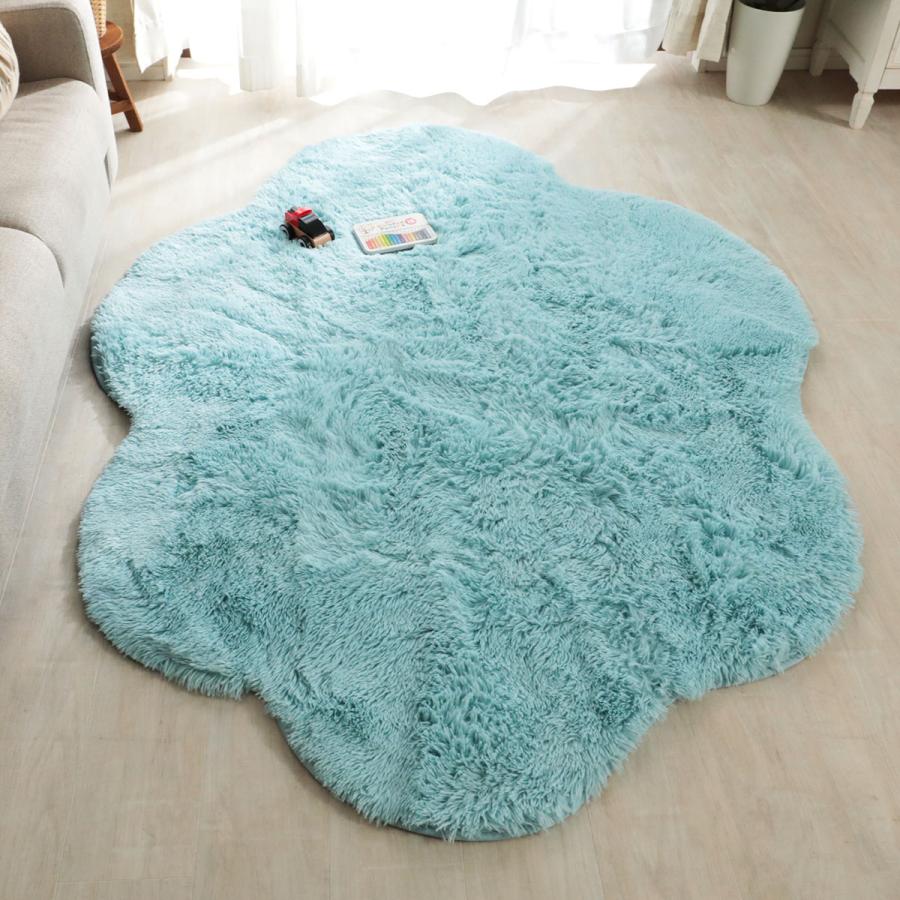 ラグマット | 洗える雲ラグ！ふわふわ雲型のおしゃれなシャギーラグ　約130x170cm |  | 11