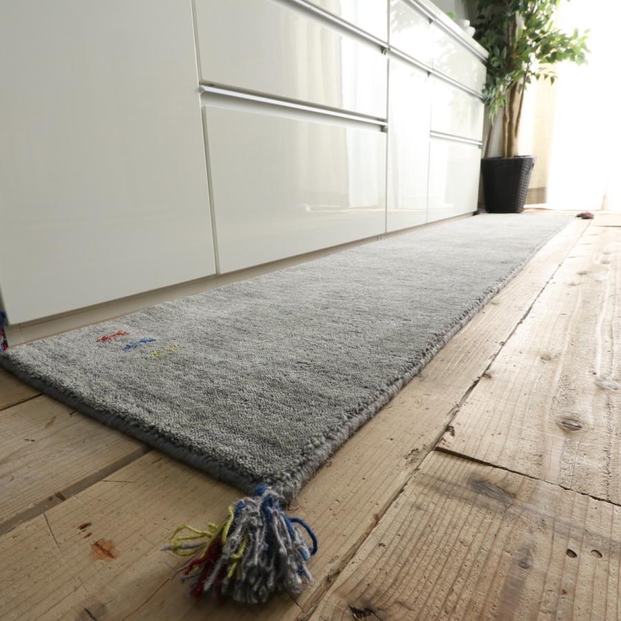 ウールギャべ 手織り 70×140cm キッチンマットサイズ 新品未使用 キッチンマット 180×45cm おしゃれ 洗える 日本製 泉州産 抗菌防臭