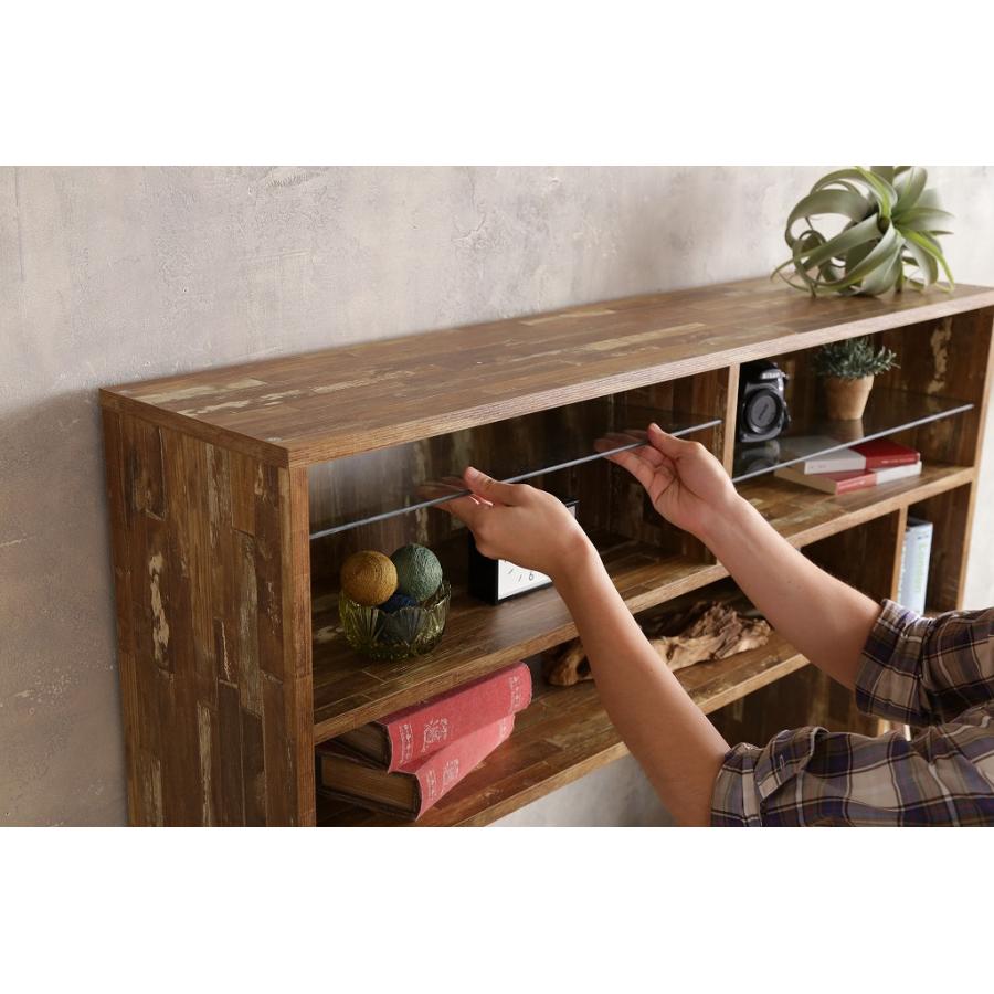 Cave 寄木柄 壁面収納付き テレビボード おしゃれ モザイク ウッド TV  