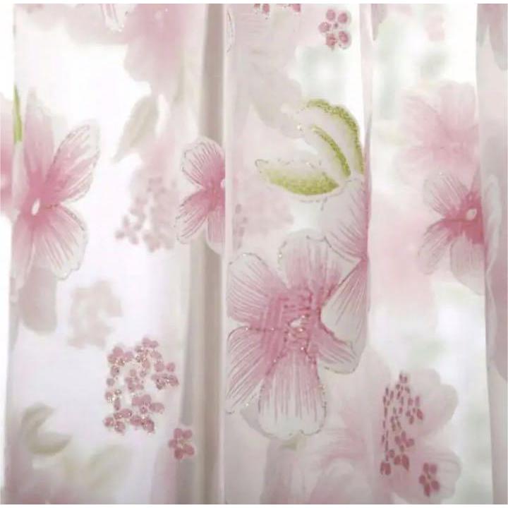B品剥げ有 桜 さくら のれん 2枚セット レース カーテン 春 花 B品剥げ有 桜 さくら のれん 2枚セット レース カーテン 春 花
