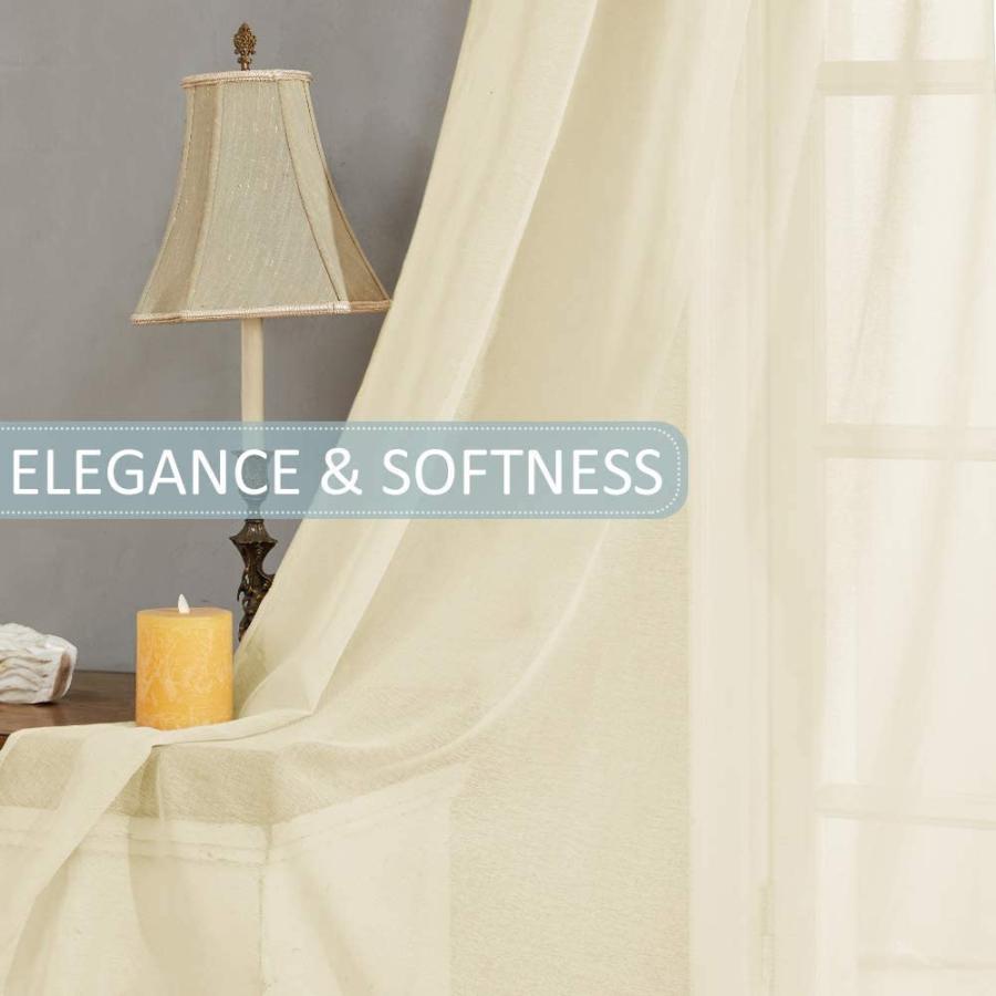 シンプルS レース カーテン 2枚セット ホワイト ベージュ  水色 グリーン ピンク イエロー コットン 生地 のれん |  | 15