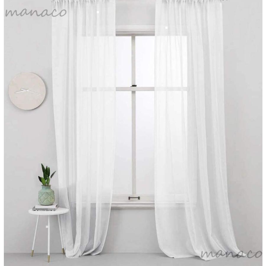 シンプルS レース カーテン 2枚セット ホワイト ベージュ  水色 グリーン ピンク イエロー コットン 生地 のれん |  | 07