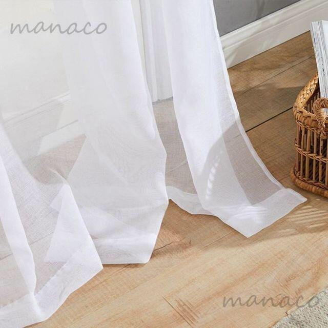 シンプルS レース カーテン 2枚セット ホワイト ベージュ  水色 グリーン ピンク イエロー コットン 生地 のれん |  | 09