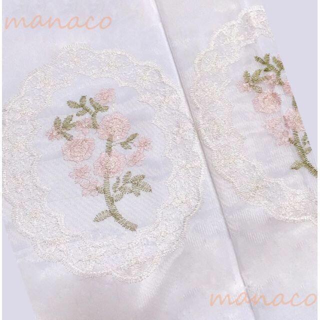 レース カーテン おしゃれ 2枚セット ヨーロピアン 刺繍 ピンク ブルー のれん スカラップ 生地 間仕切り |  | 03