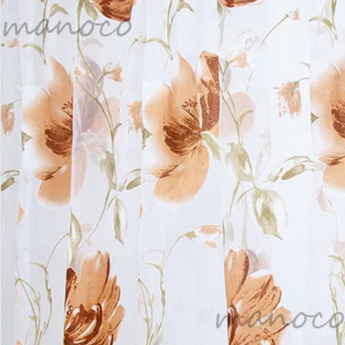 のれん レースカーテン カーテン 大きい柄花 ピンク ブルー グリーン 茶 黒 パープル 柄 2枚セット ラメ  花柄 レースカーテン 花 植物柄 生地 暖簾 |  | 19